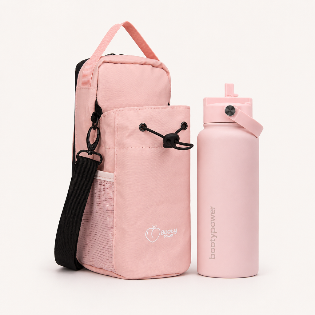 Pack Gym Bolso Magnético + Botella Térmica Rosa Pastel