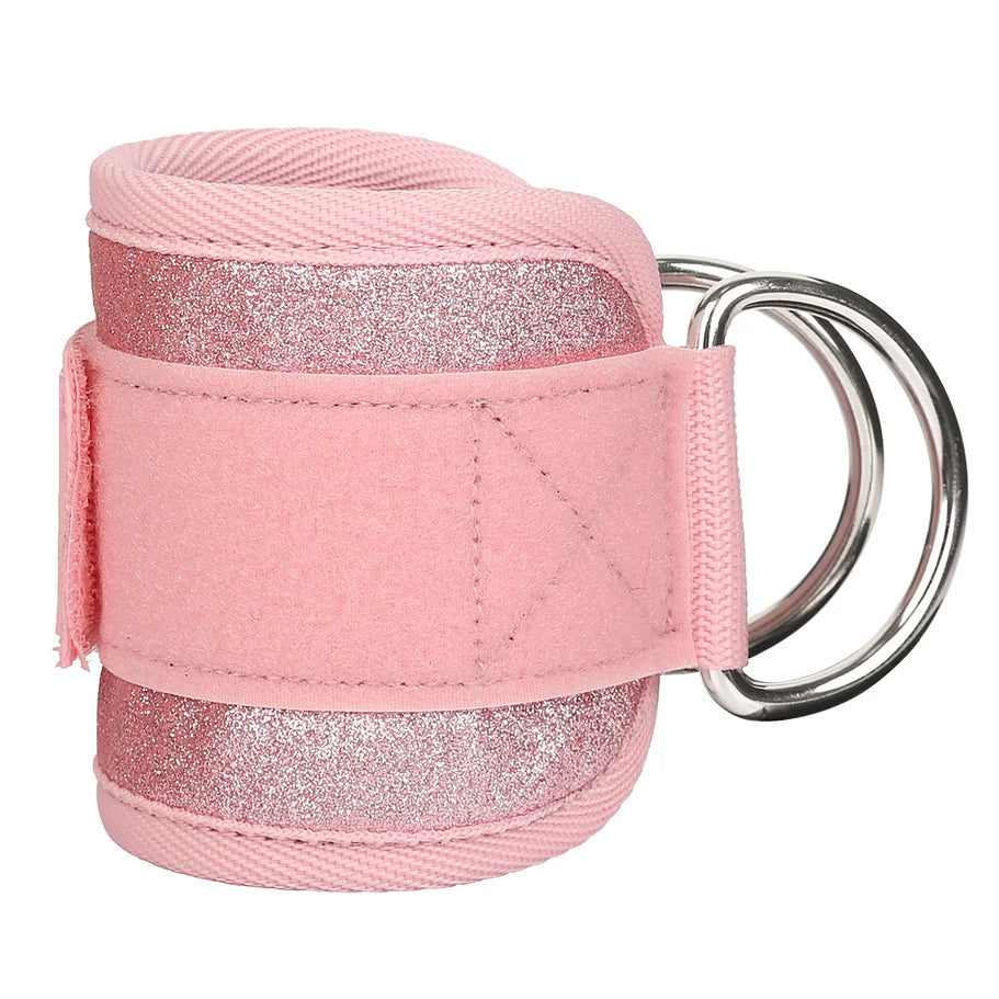 Tobillera Polea con Glitter Rosada