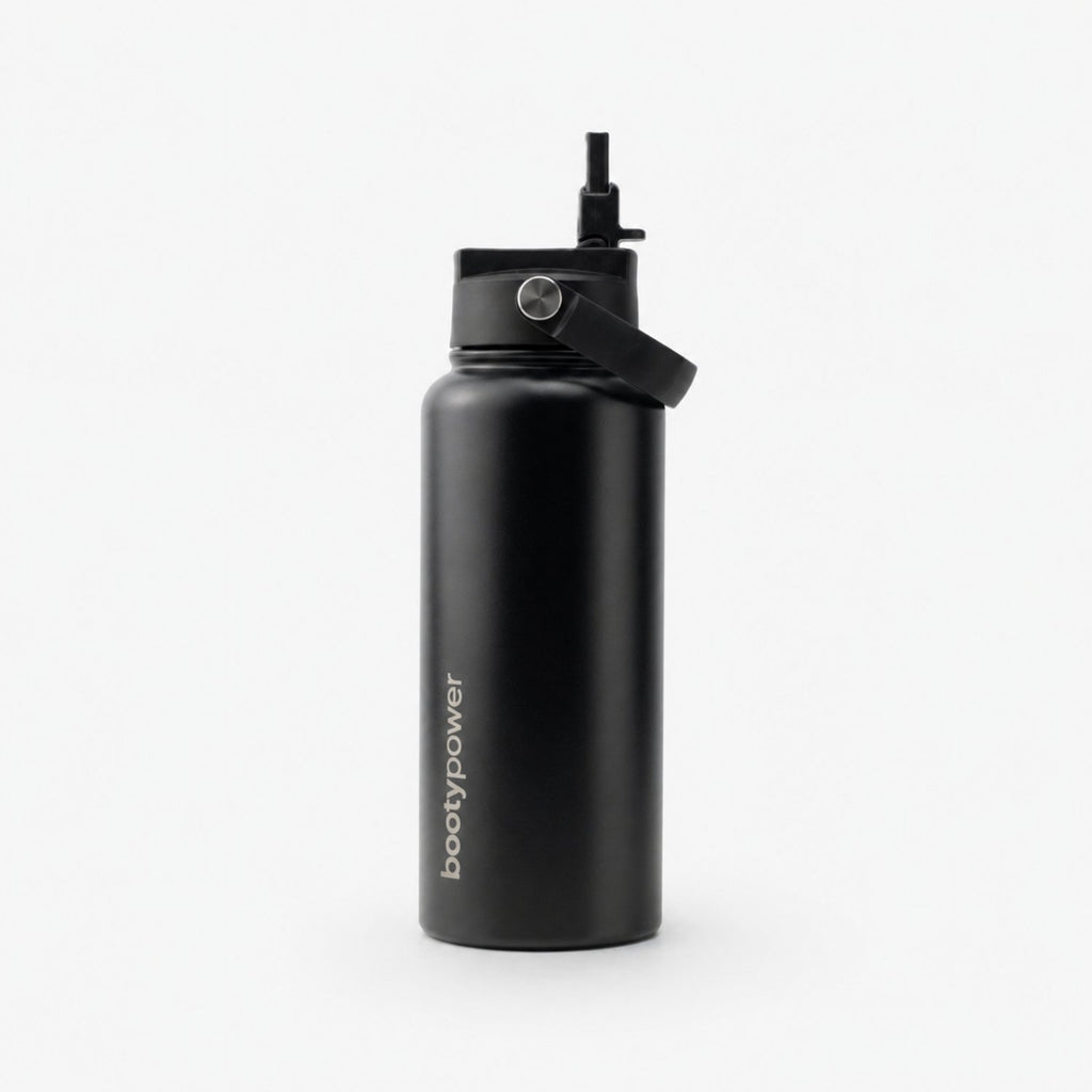 Botella térmica de acero inoxidable negra - 1L