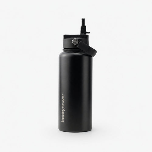 Botella térmica de acero inoxidable negra - 1L