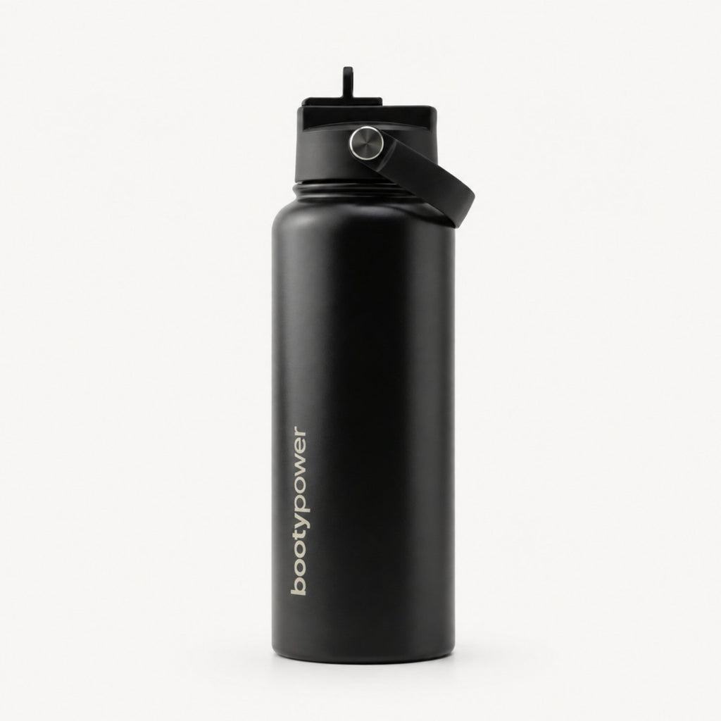 Botella térmica de acero inoxidable negra - 1L