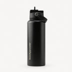 Botella térmica de acero inoxidable negra - 1L