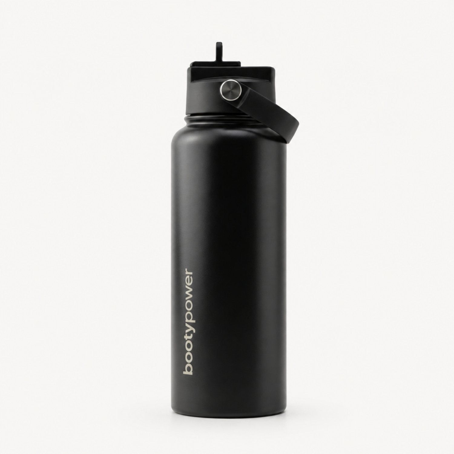 Botella térmica de acero inoxidable negra - 1L